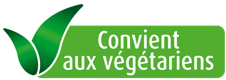 Produit convenant aux végétariens