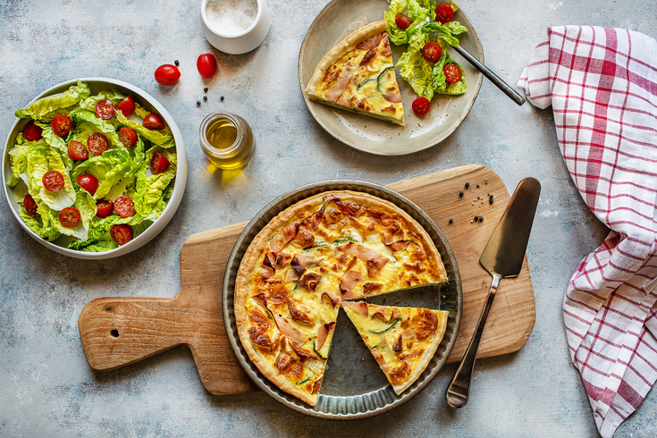 Recette tarte bacon courgette chèvre