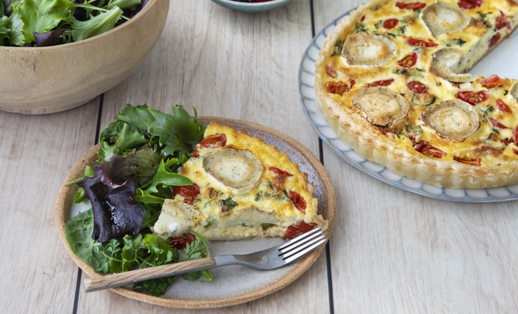 Recette quiche végétarienne tomates et chèvre Soignon