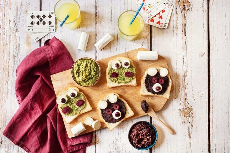 Recette tartines animaux avec mini bûche chèvre Soignon