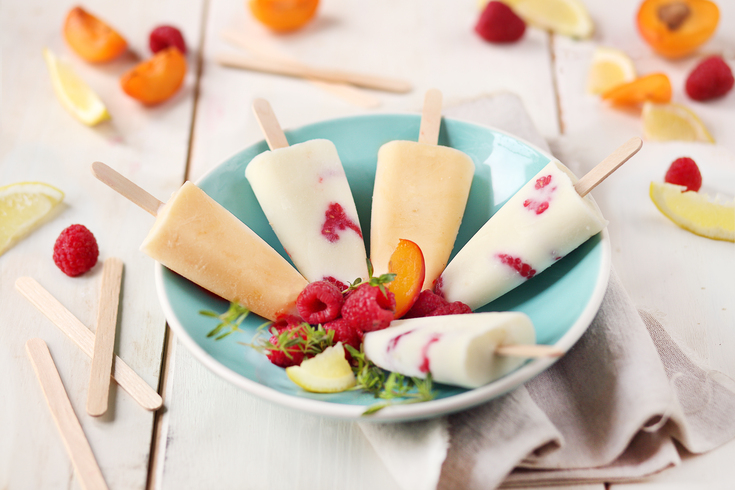 Glaces esquimaux aux fruits avec yaourts au lait de chèvre