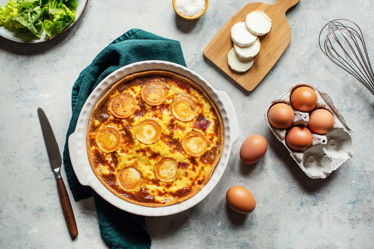 Quiche au jambon et chèvre Soignon