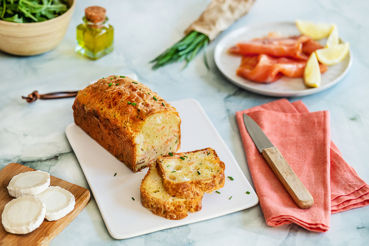 Recette cake jambon fumé chèvre Soignon