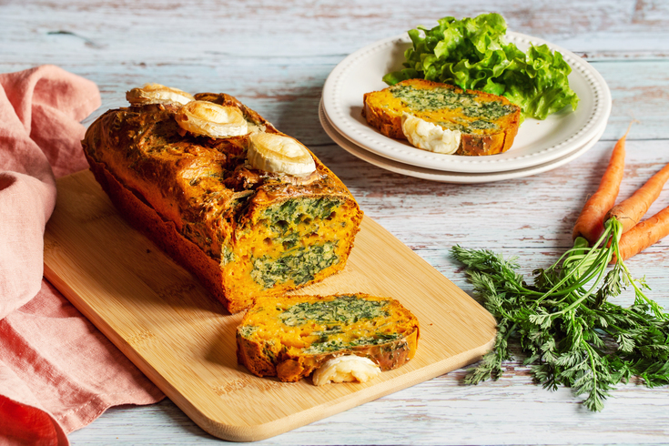 Recette cake printanier chèvre et légumes anti gaspi