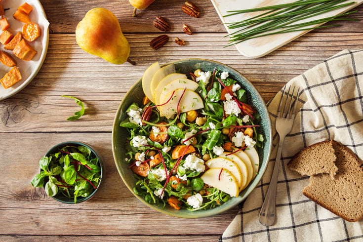 Recette salade patate douce chèvre poire