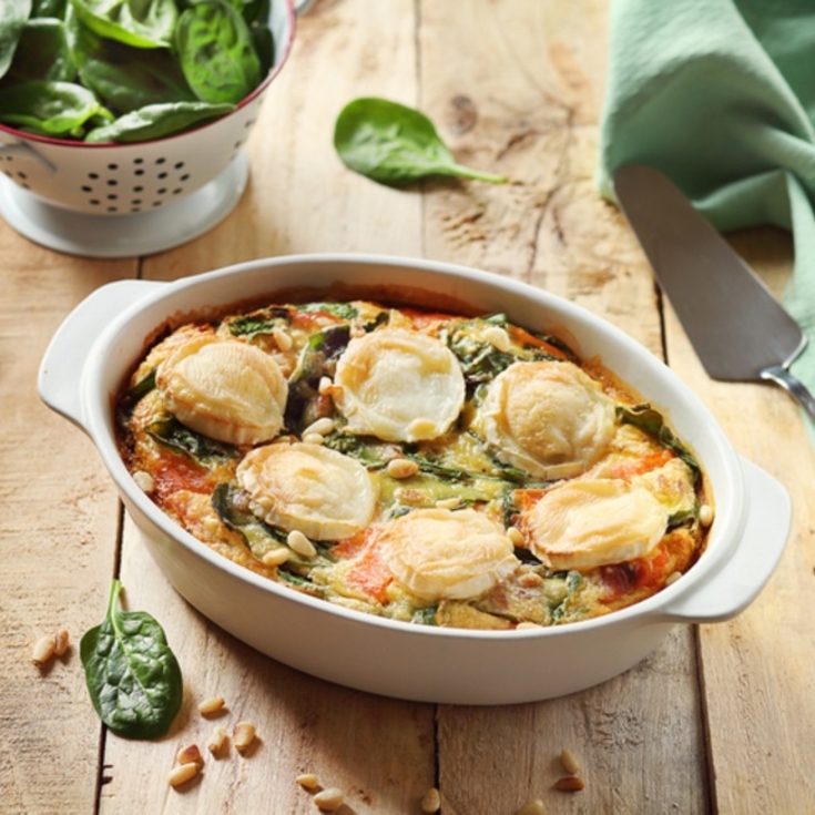 Clafoutis aux épinards et au saumon fumé