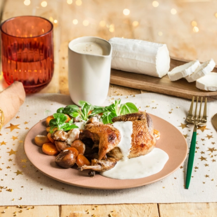 Cailles de Noël au chèvre