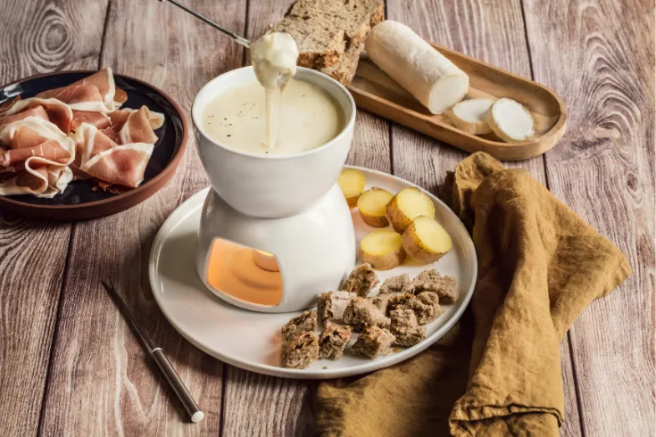 Fondue au fromage de chèvre
