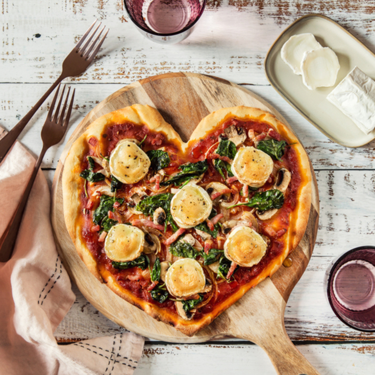 Pizza de Saint Valentin au chèvre