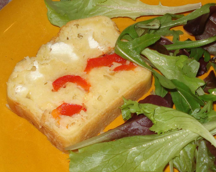 Cake chèvre fondant & poivrons