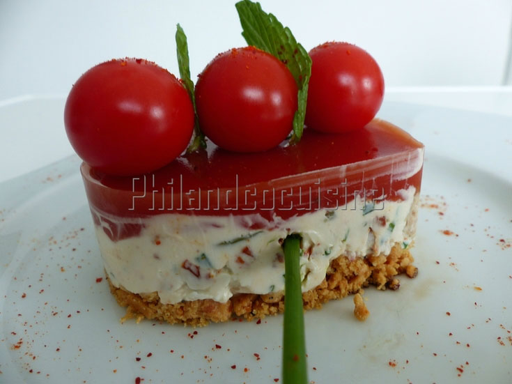 Coeur fromager à la tomate au chèvre et au chorizo