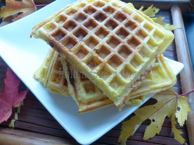 Gaufres de carotte au chèvre et au cumin