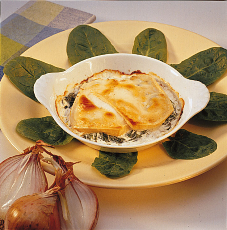 Gratin d'épinards au fromage de chèvre