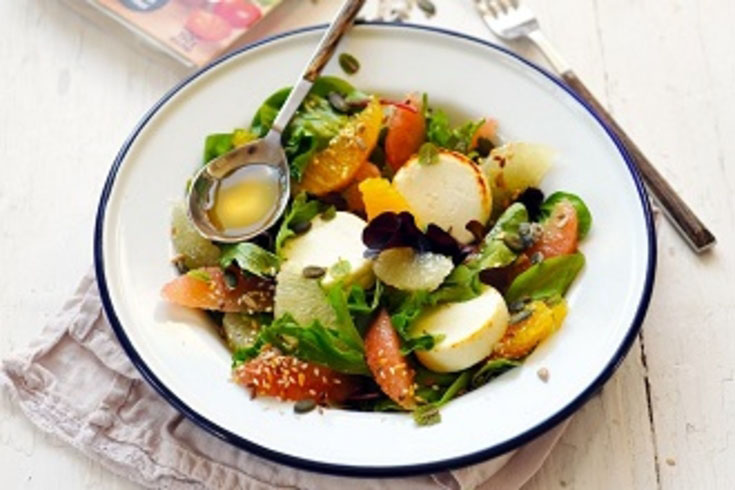 Salade aux agrumes et aux Palets de Chèvre