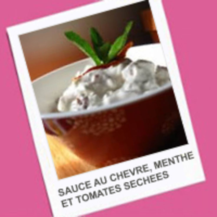 Sauce au chèvre, menthe et tomates séchées