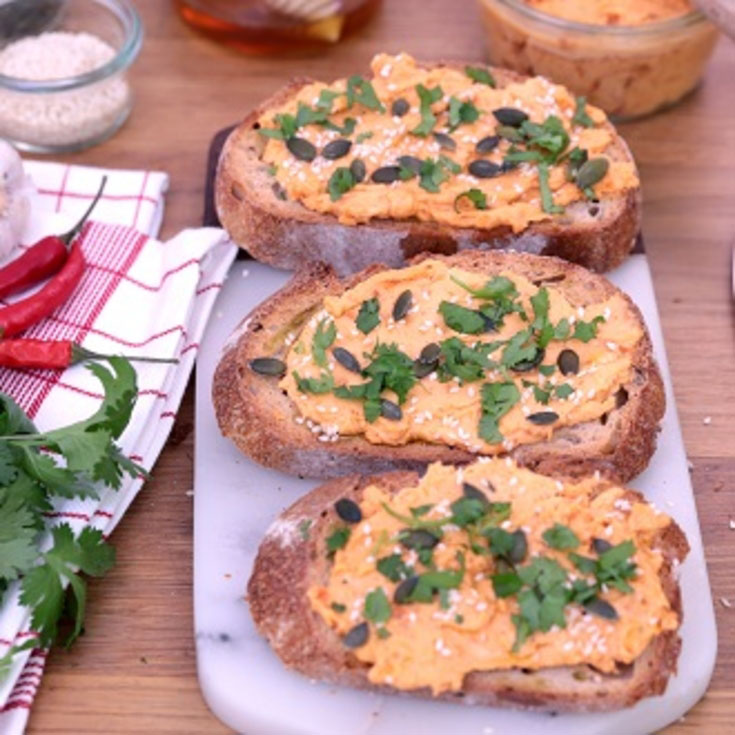 Tartinade de patate douce à la crème de chèvre