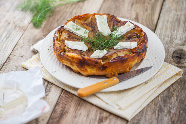 Tatin de fenouil à la brique de chèvre