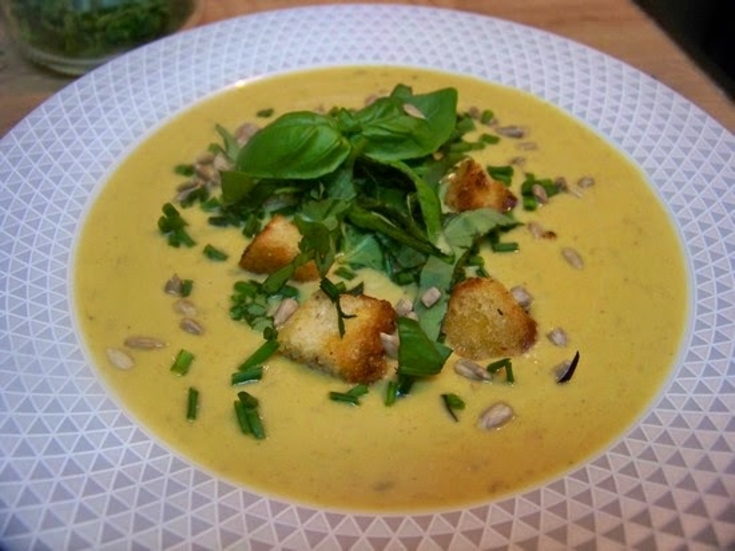 Velouté de courge au chèvre frais