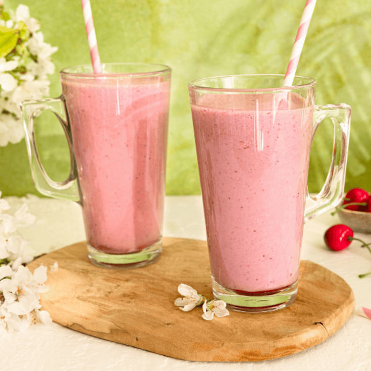 Milkshake pêche-cerise