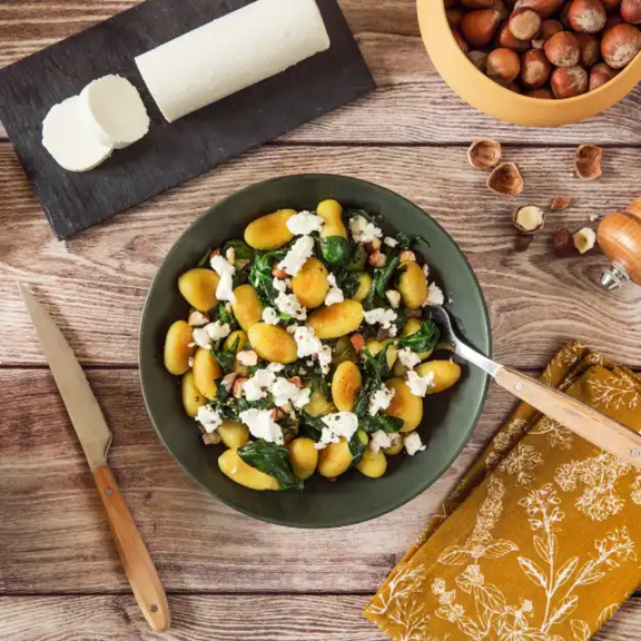 Gnocchis chèvre épinards