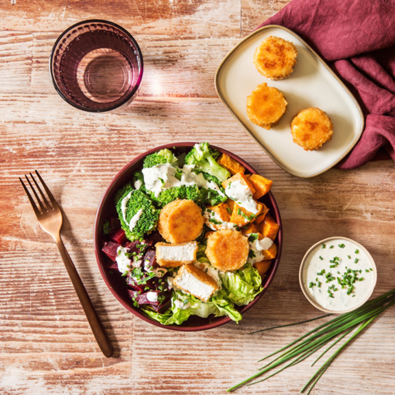 Bowl gourmand d'automne aux Chèvres Chauds