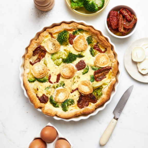 Quiche chèvre, brocolis & tomates séchées