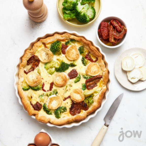 Quiche chèvre, brocolis & tomates séchées