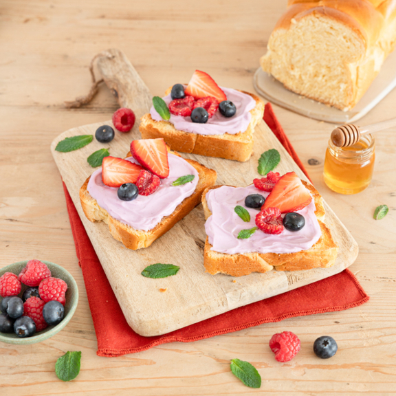 Tartines de yaourt à la myrtille