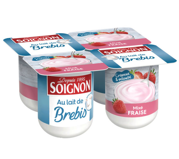 Yaourt mixé fraise au lait de brebis