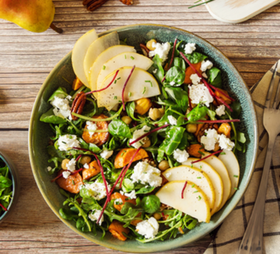 Salade d'hiver patate douce et chèvre