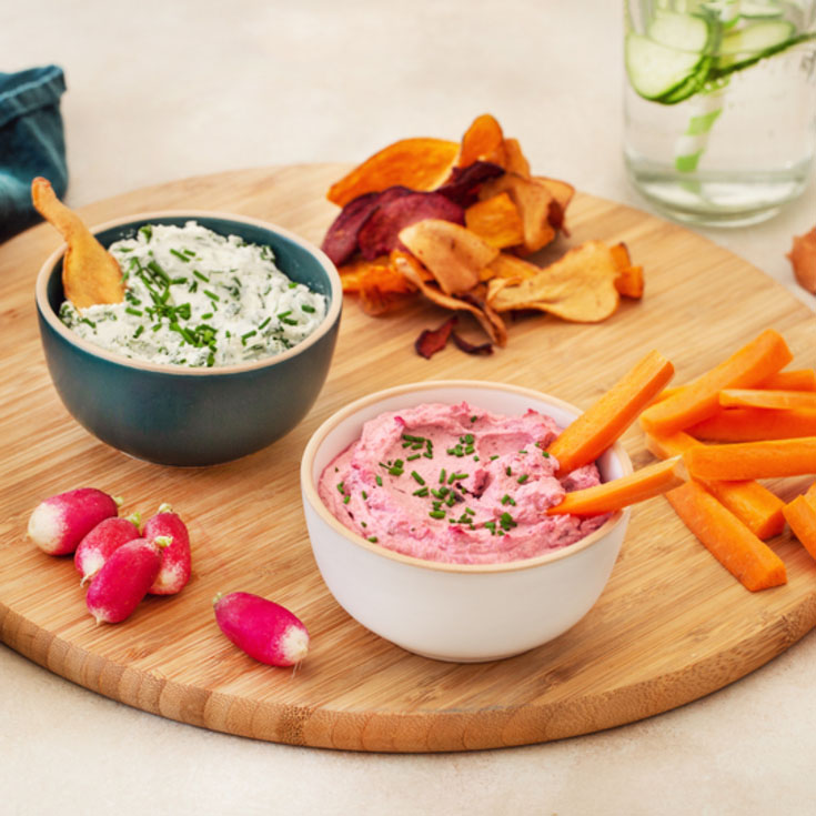 Duo de dips au fouetté de chèvre