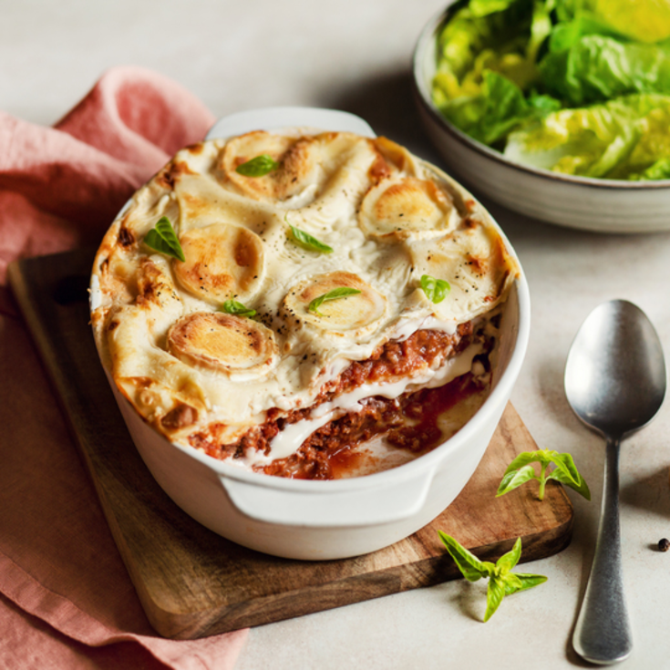 Lasagnes à la bolognaise au fromage de chèvre