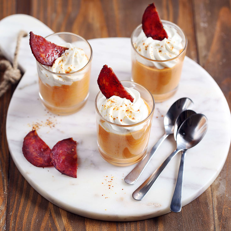 Verrine poivron, chorizo, chèvre