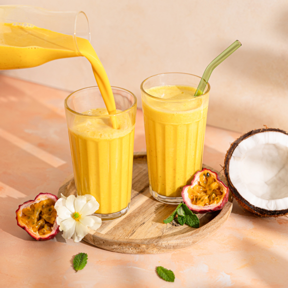 Smoothie fruit de la passion et yaourt brebis coco