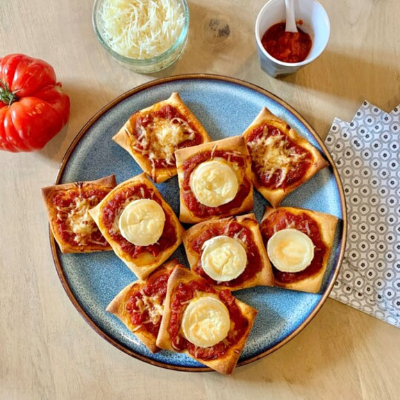 Mini pizzas au chèvre