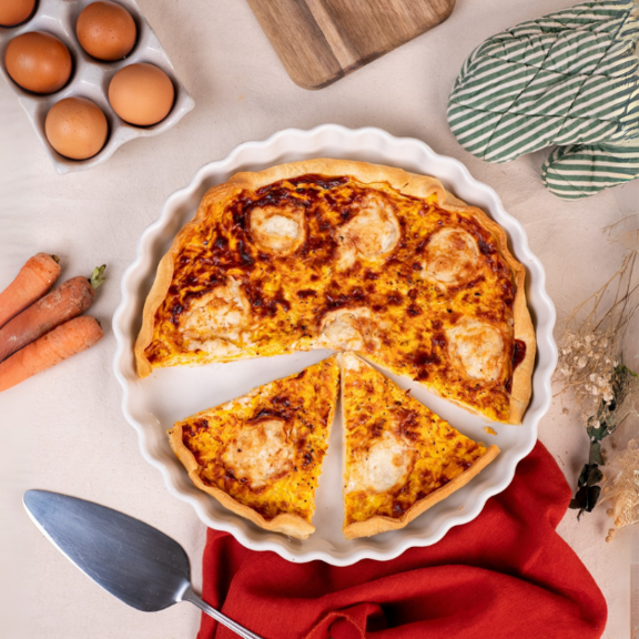 Quiche à la carotte et chèvre
