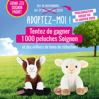 1000 peluches à gagner avec les yaourts Soignon !