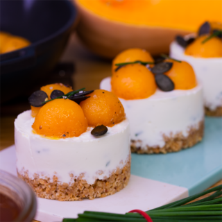 Cheesecake salé au fromage de chèvre fouetté et au butternut