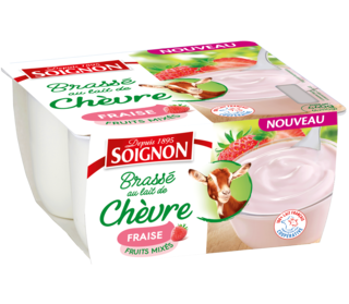 Yaourt fruits mixés fraise au lait de chèvre