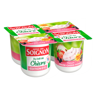 Yaourt édition été fraise-cassis-pomme au lait de chèvre