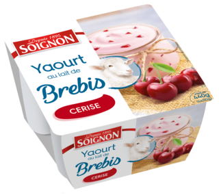 Yaourt brassé cerise au lait de brebis