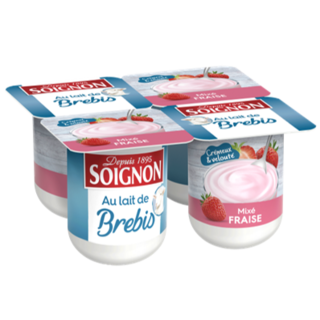 Yaourt mixé fraise au lait de brebis