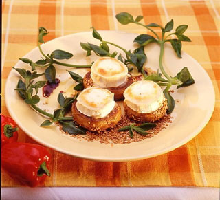 Champignons farcis au chèvre Sainte Maure et jambon