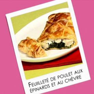 Feuilleté de Poulet aux épinards et au fromage de Chèvre.