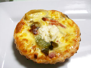 Mini-quiche poireau lardon chèvre