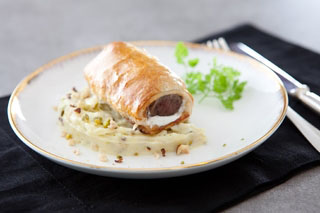 Noisette d'agneau au chèvre en croute