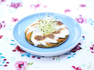 Tarte fine de carottes et courgettes au fromage de chèvre