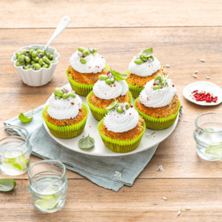 Cupcakes salés aux fèves et au chèvre frais