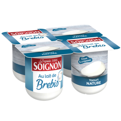 Yaourt au lait entier de brebis vanille 4 x 110 g - Soignon - 440 g