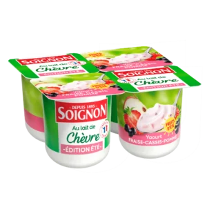 Image du produit : Yaourt édition été fraise-cassis-pomme au lait de chèvre